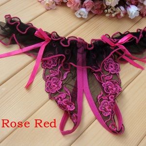 1PC Sexy Open Crotch Thongs Lace G-string Panties